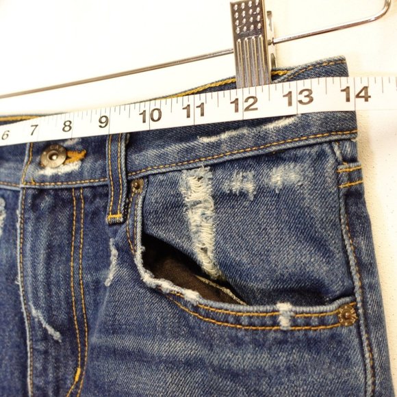 Carmar Jeans Womens 25 Cotton Denim Ripped Distress Straight High Rise Zip Fly - Picture 4 of 12